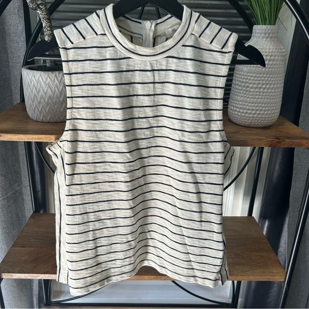 Madewell Women’s Striped Cotton Blend Knit Sleeveless Top size small